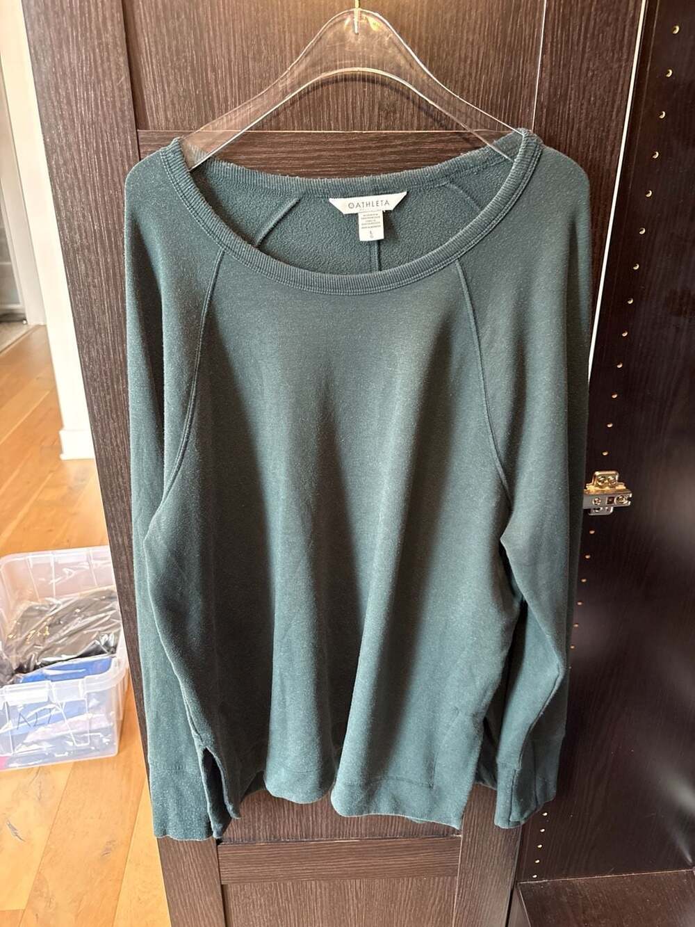 Athleta Coaster Luxe Sweatshirt Dark Green Size L